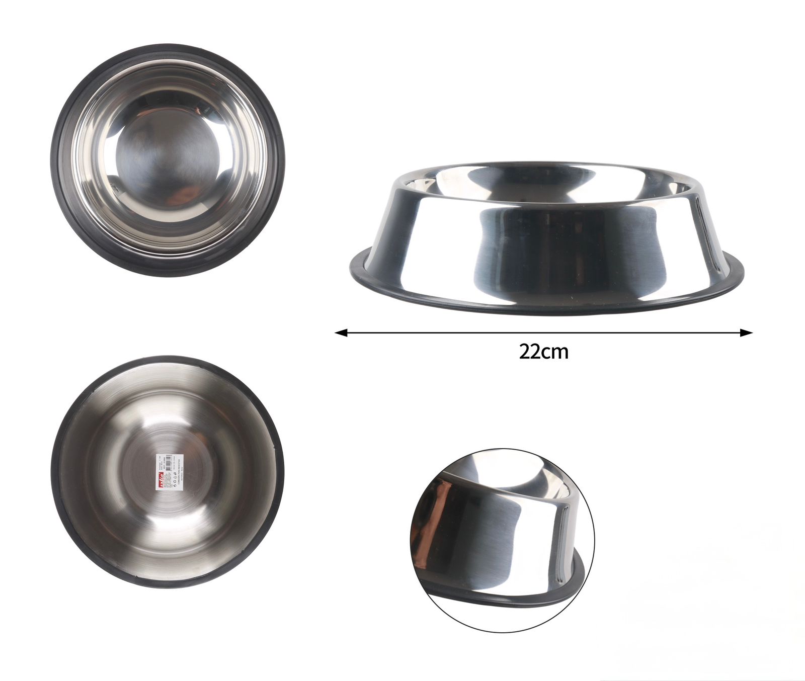 Comedero Acero Inox. 22cm