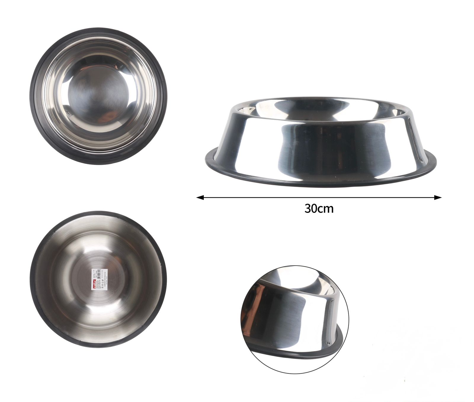 Comedero Acero Inox. 30cm