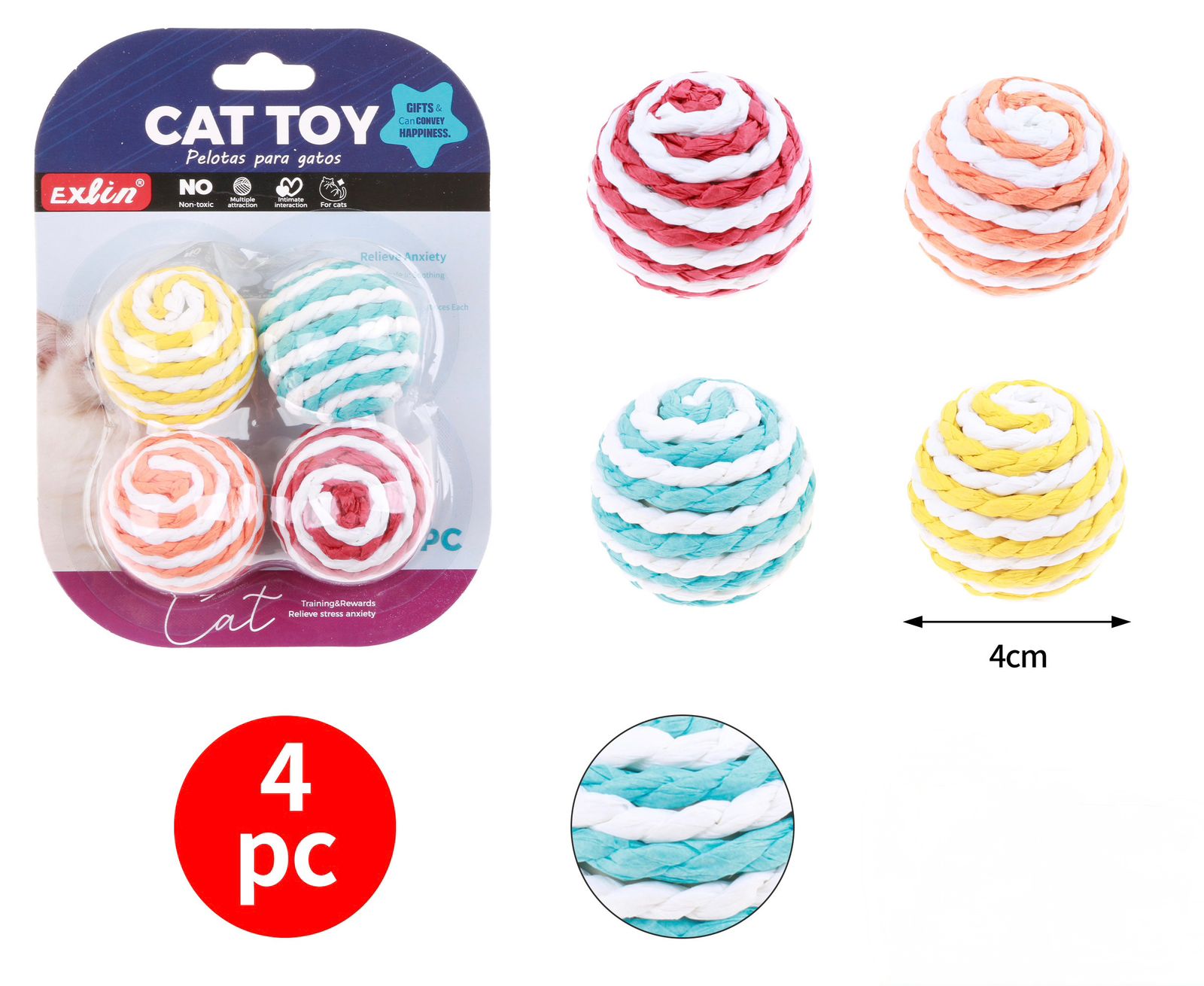 Pelotas Sisal x4 Exlin